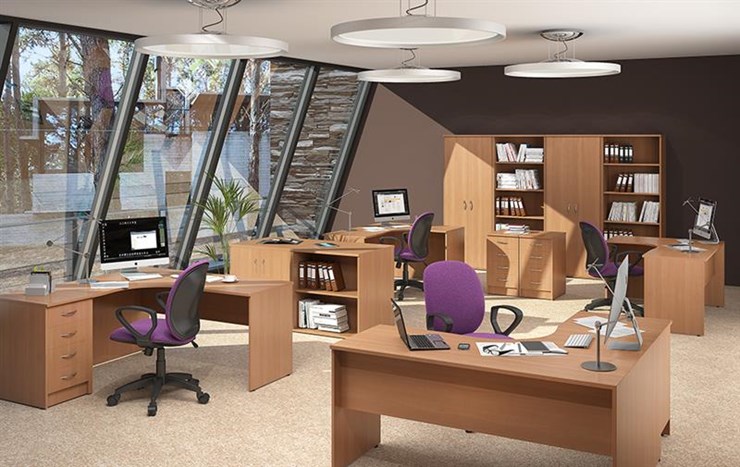 Офисный комплект мебели IMAGO четыре рабочих места, стол для переговоров в Магнитогорске - изображение 2